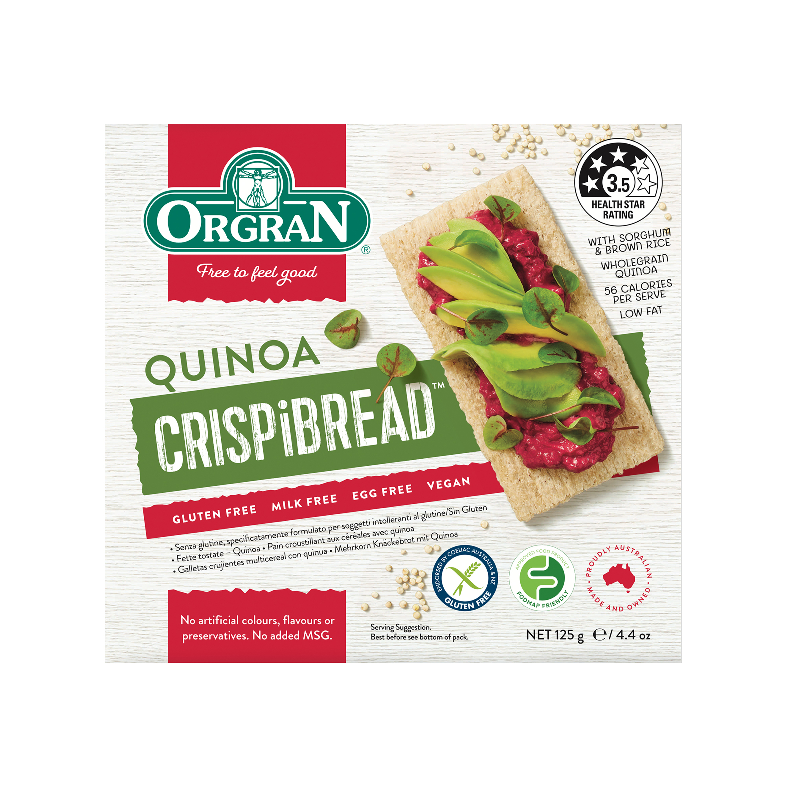 ORGRAN QUINOA CRISPBREAD HSR